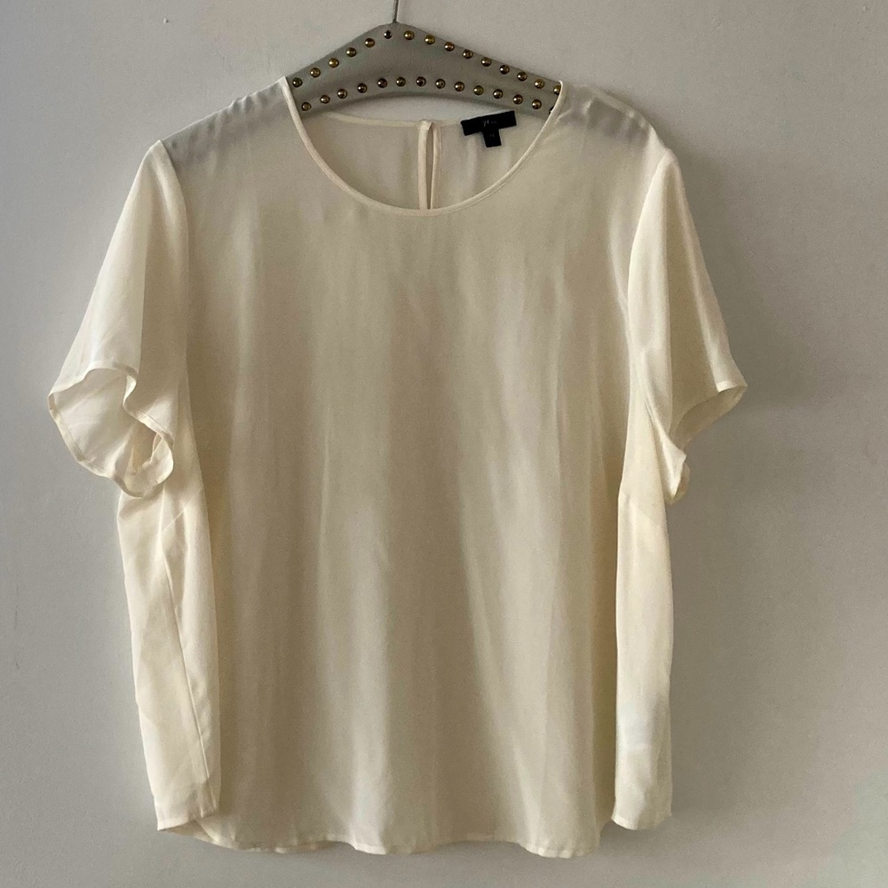 NWOT J Crew silk blouse in cream size 3X